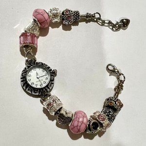 PINK EUROPEAN BEADED WATCH